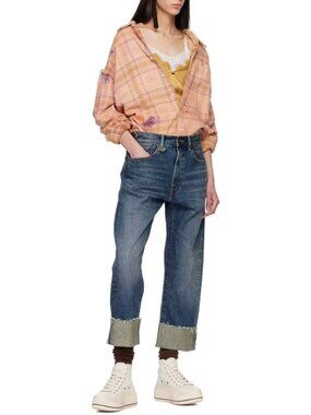 NWT R13 Cuffed X-BF Jean 25/31 Renegade Blue